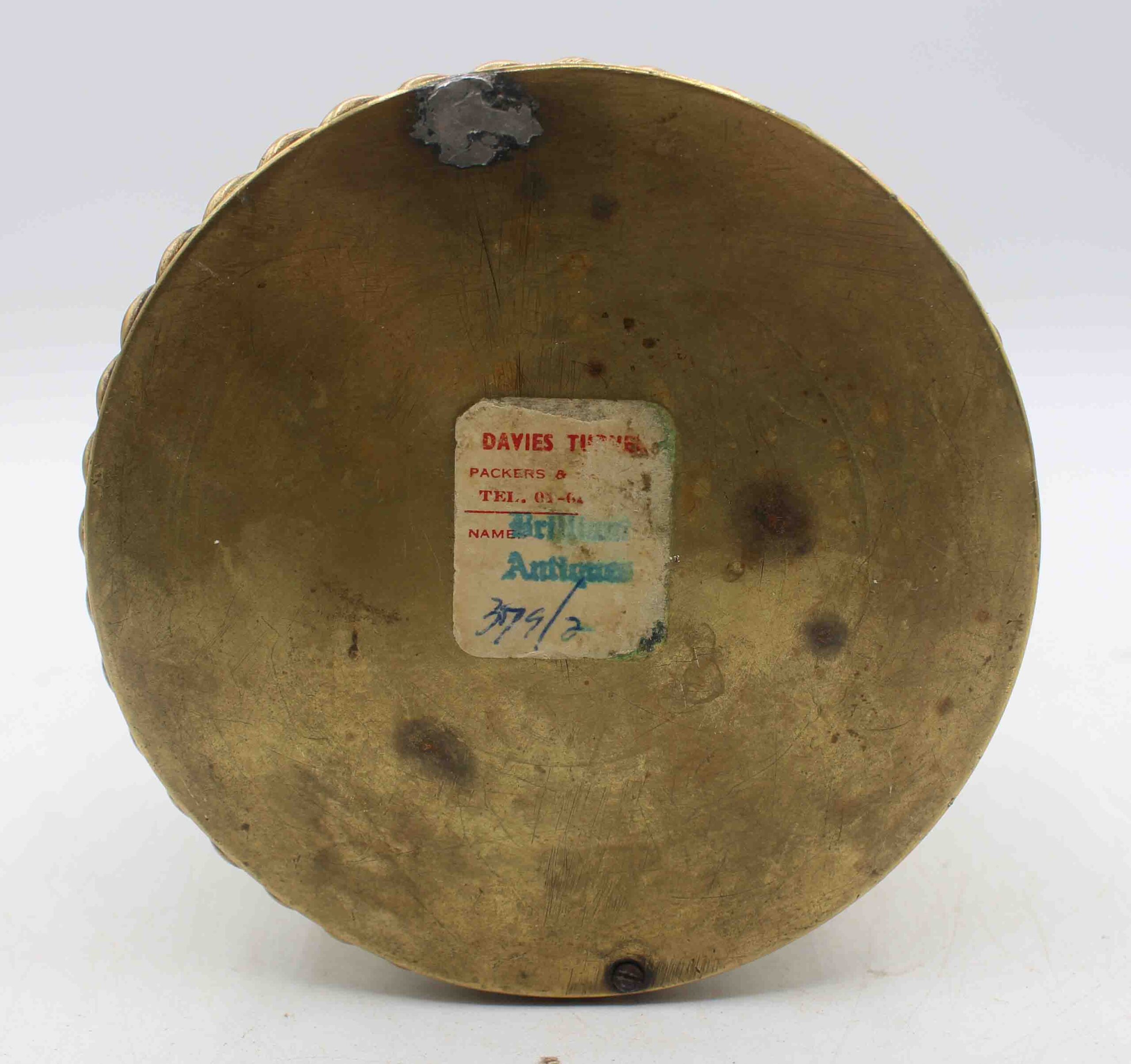 WMI-3825z: Late 19th Century English Victorian Heavy Brass Jewel or Collar Box - Image 4