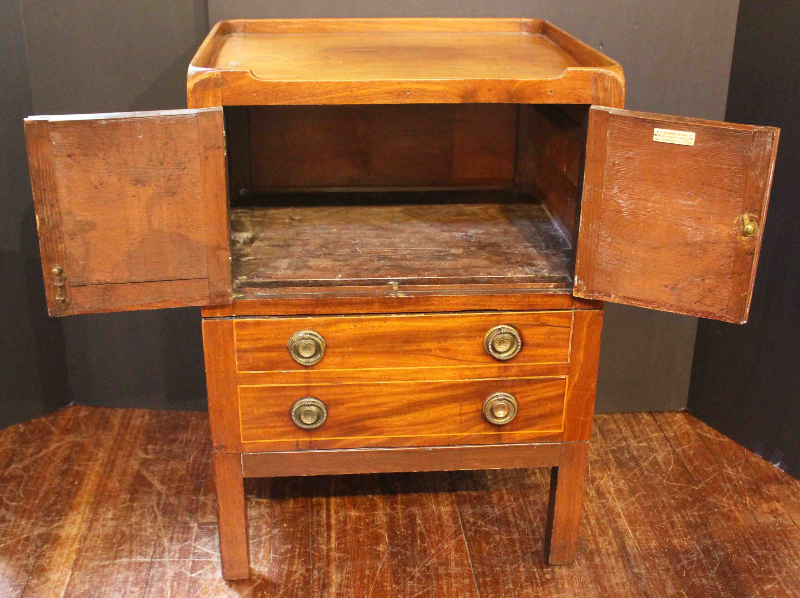 WOF-2669z: Circa 1780 English George III Period Bedside Commode Table - Image 2