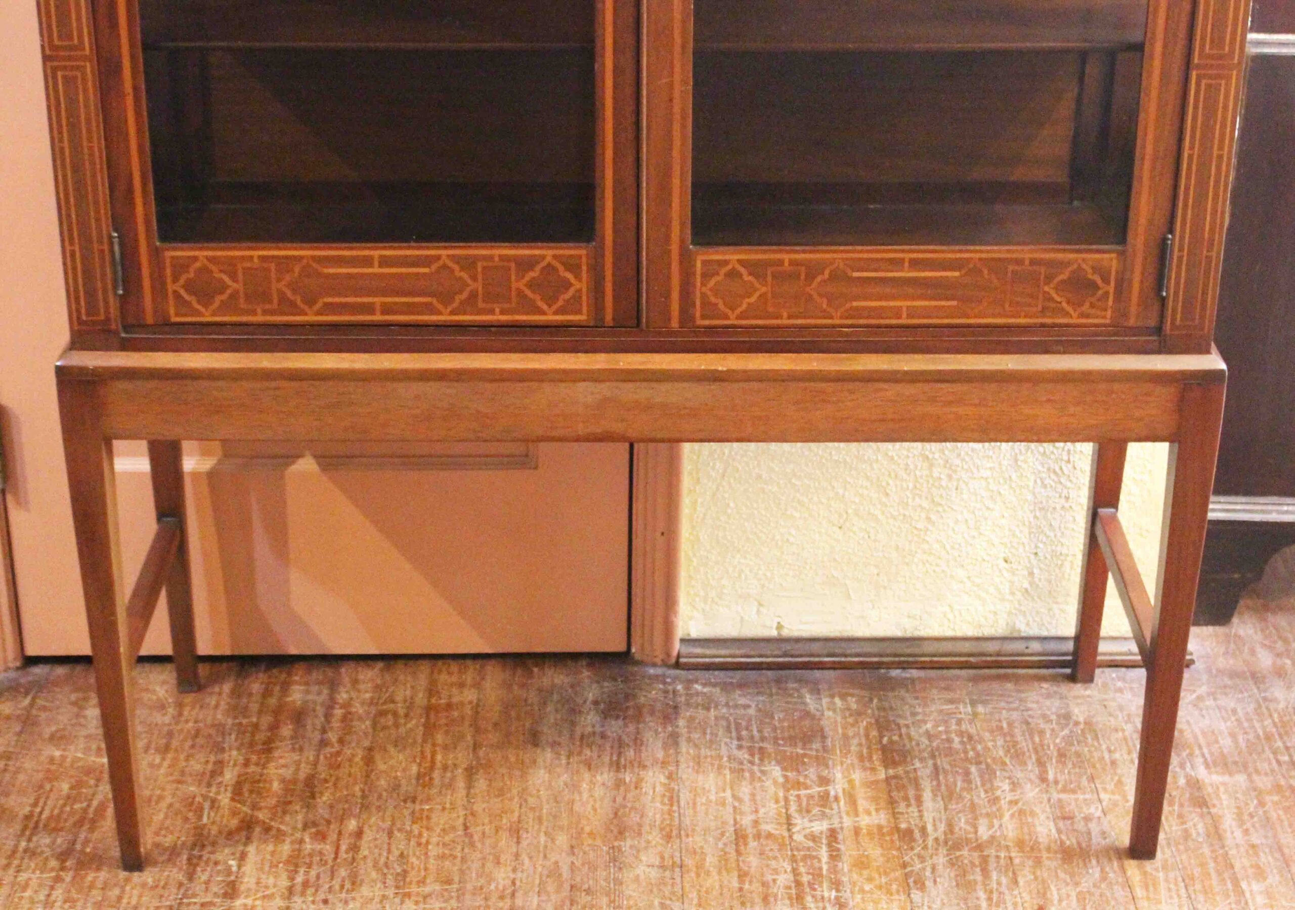 WOF-2677z: Circa 1901-1914 Edwardian Period English Bookcase Cabinet on Stand - Image 2