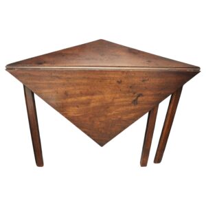WOT-2719z: Circa 1760-1780 English George III Period Corner Drop-Leaf Table