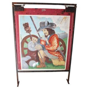WPS-190: Mid-20th Century English Pub Sign Featuring a Cavalier Loading the Cannon Pub